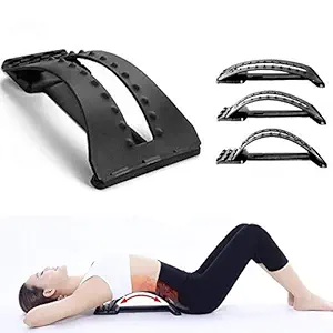 PAVITR SHOP Back Stretching Device,Back Massager for Bed & Chair & Car,Multi-Level Lumbar Support Stretcher Spinal, Lower and Upper Muscle Pain Relief(Black)