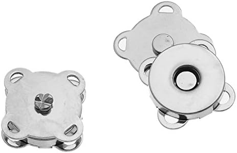 Little Freckle 10 Sets Silver Sew In Magnetic Bag Clasps 15mm--Great for Sewing, Craft, Clothing, Bag, Scrapbooking, and More