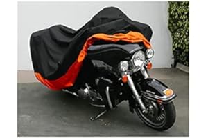 DJDEFK Housse Protection Velo XXXL Housse de Moto Orange pour Harley Davidson Street Glide Electra Glide Ultra Classique FLHTCU Road King Touring Honda Gl