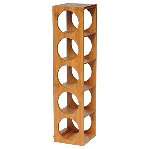 WOLTU RG9260br Bambus Weinregal Weinflaschenregal für 5 Flaschen Wein Stapelbar - 4