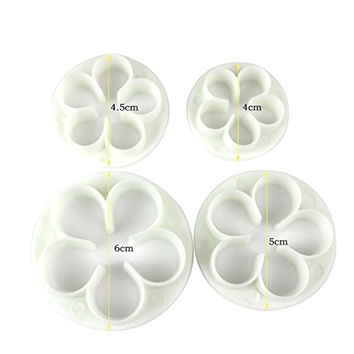 joyliveCY 4ST Rose Blume Kuchen Fondant Ausstechformen - 4
