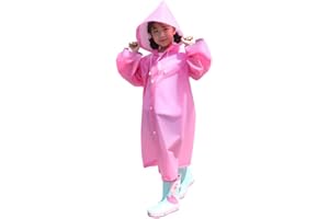 KANGKAI Children Rain Ponchos,Waterproof Rain Poncho for Kids,Portable Reusable Raincoat for School,Camping,Emergency Children suitable for 100-140CM blue