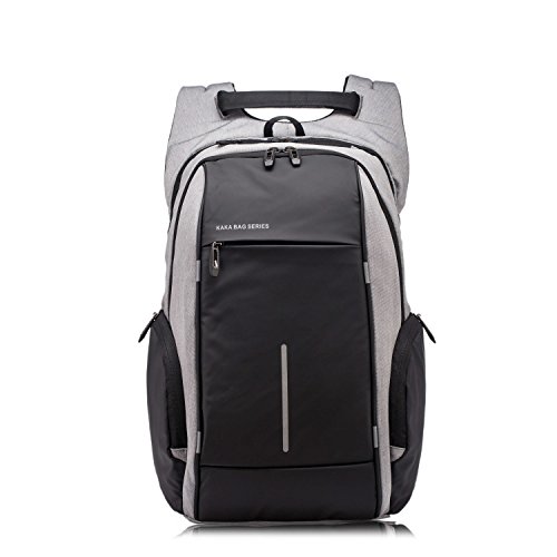 Mochila para Portátil 15.6 pulgadas impermeable Gran capacidad escolar mochila unisex Mochila de estudiante para hombre y mujer-Gris