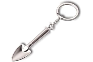 ARFUKA Keyring Mini 3D Shovel Keychain Zinc Alloy Key Ring Metal Keyfob Key Chain Gift for Christmas and Birthday Silver