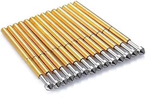 MEETOOT 100 Stück P75-E2 Federprüfsonde Pogo Pin Testwerkzeuge Durchmesser 1,3 mm konischer Kopf 1,02 mm Fingerhut, Länge 16,5 mm Leiterplatten-Teststift, Federkontaktsonde