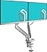 Price comparison product image ONKRON Twin Arm Monitor Desk Mount For 23 To 32 Inch Computer Screens LED MS160 Silver