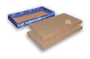 The Daisy Bee Flat Cat Scratcher Lounger with Two Reversible Double Wide Corrugated Cardboard Surfaces