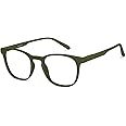 LENSKART BLU | Zero Power Bluecut & Antiglare Computer Eyeglasses | Gaming Glasses | Green Full Rim Square | For Men & Women | Large | LB E14058