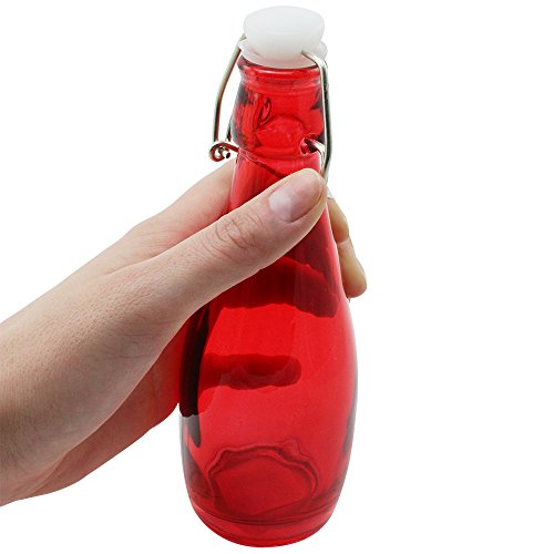 COM-FOUR 4er Set Deko-Glasflasche mit Schnappverschluss, in verschiedenen Farben - 2