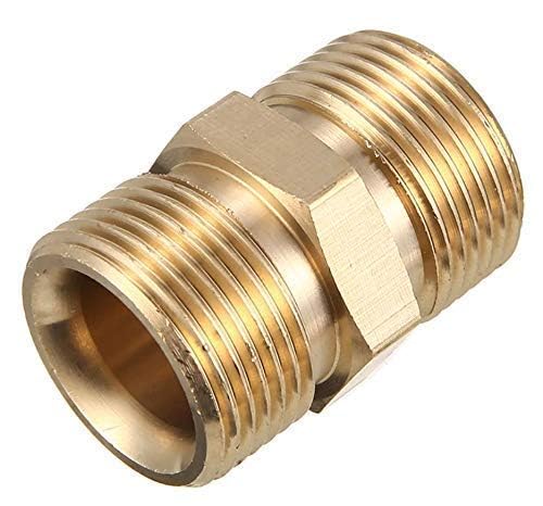 M22 Male Brass Connector for Extension of Washer Hose Pipe Hose Extender Compatible, Car Wash Pipe Connector (1)