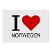 Produktbild Mousepad Classic I Love Norwegen weiß
