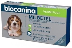 Biocanina Milbetel vermifuges pour petits chiens et chiots 2 comprimés