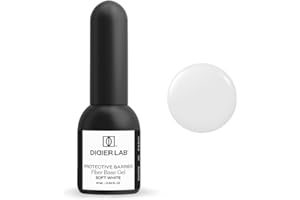 DIDIER LAB DidierLab - Premium Fiber Base Semipermanente Unghie Soft White - Smalto Semipermanente Unghie - Rinforza Gel Unghie - Base Gel Unghie con Vitamine - Passione Unghie - Smalti Semipermanenti Per Unghie