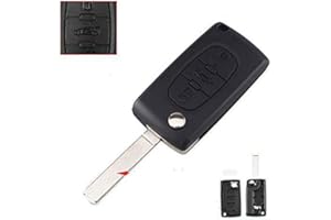 kuyuansu Keyyou Funkschlüssel-Gehäuse für 207 307 308 407 607 807 für C2 C3 C4 C5 C6 Klapp-Autoschlüssel-Gehäuse 2 Tasten 3 Tasten (3 Tasten, VA2 BLADE-CE0536)