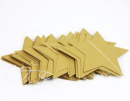 SUNBEAUTY 4 Meter fünfeckige Sternketten String Papier Girlande Party Feier Dekoration - 7