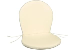 GHIOCUSCINI CUSCINI DA GIARDINO PER ESTERNI 4PZ PER SEDIA POTRONA RONDA COL. ECRU/PANNA SET DA 4 PEZZI