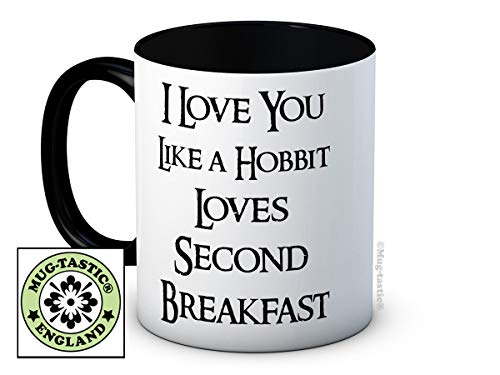 mug-tastic Tasse à café en céramique avec Inscription « I Love You Like a Hobbit Loves Second Breakfast »