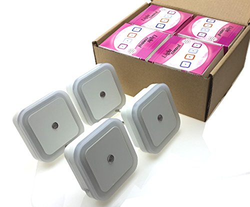 Nachtlicht, FIDEA night Licht 0.5W Plug in LED Nachtlicht Lampe mit Sensor, mit automatischer Dämmerung bis Dämmerung Lichtsensor, weiß, 4er Pack (Platz) - 4