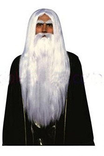 Preisvergleich Produktbild Weiße Perücke mit Bart sehr lang