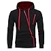 Produktbild Herren Sweatshirt,Dasongff Mode Herren Lange Ärmel Kapuzenpulli Tops Jacke Taschen Mantel Schrägem Reißverschluss Outweart Sweatshirt Kapuzenpullover (2XL, Schwarz)