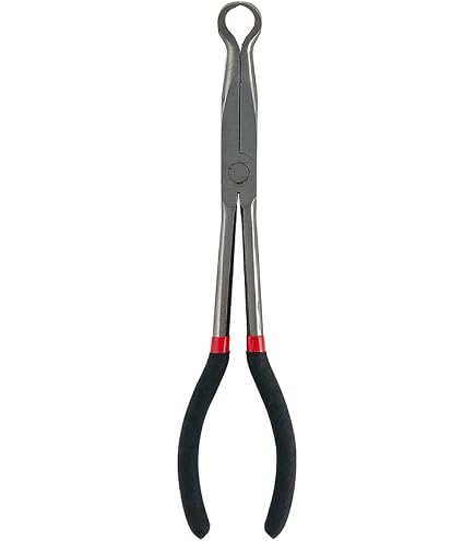 Pince à Bec Effilé Coudé 90° - 280 Mm (11 Pouces), Acier Trempé, Poignée Antidérapante, Pour Travaux De Précision - 6