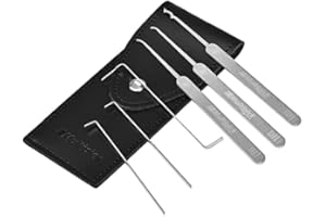 MULTIPICK ELITE 6 Set profesional de ganzúas - [6 Piezas | 0,6 mm] Made in Germany - Ganzua Lockpicking - Kit cerrajero para abrir puertas - Herramienta - Accesorios cerraduras - Lockpick