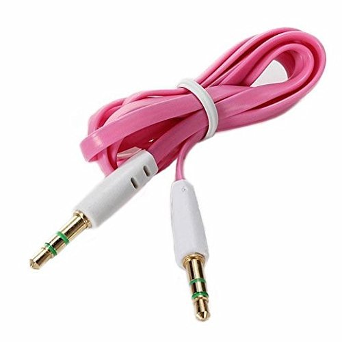 JM Flat Aux Audio Cable with 3.5 mm Male to Male Connectors