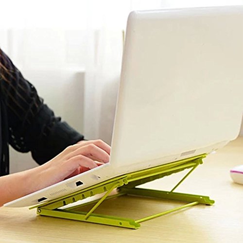 Laptopständer, belüftet, verstellbar, Metall Ineinander Notebook Standplatz, 24x19CM / 9.45×7.48Inch (grün) - 2