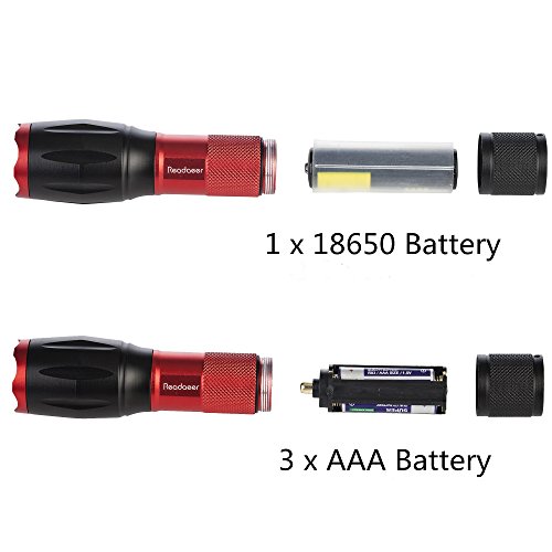 Readaeer Superhelle CREE T6 LED Taschenlampe Zoombar Camping Handlampe für Outdoor Sports - 6