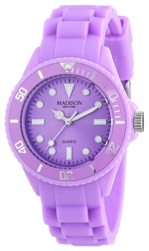 Madison New York Reloj Análogo clásico para Unisex de Cuarzo con Correa en Caucho L4167-24