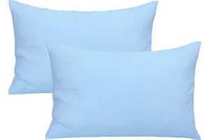AISAWATE kinder Kissenbezug 40 x 60 cm - 2er Pack Bio Baumwolle Kopfkissenbezug - Baby Kleinkind Kissen Kissenbezüge für kinderwagen - babykissen bezug mit Umschlagverschluss(blau)