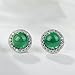 Produktbild Aoligei S925 Sterling Silber eingelegten Jade Stud Weibliche Runde natürliche Jade Mark Schmuck Mode Einfach Ohrringe Anlass: Party, Hochzeit, Jubiläum, Verlobung, Geburtstagsparty.