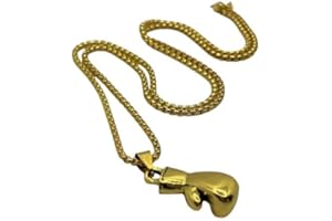 B.A.U.Q.O.O. Ciondolo Guantone Boxe Rocky Balboa Pendente Uomo Colore Oro Apollo Creed Alì Forte Personalità Accessori Auto Ciondoli per specchietto Uomo Idea Regalo