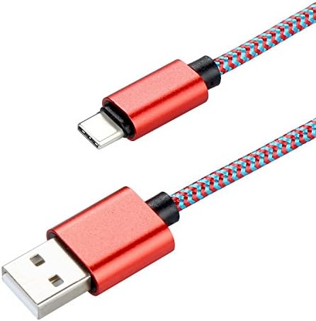 APUXON USB-C to USB Cord [2-Pack 2m] , Nylon Braided Type C Charger Cable with 56k ohm Resistor for USB Type-C Devices