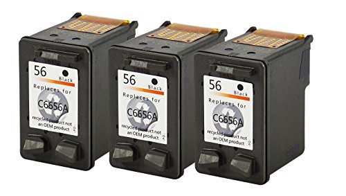 3 Druckerpatronen kompatibel für HP 56 black - 2