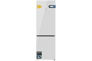 Cecotec Réfrigérateur Combi 456L Total No Frost Bolero CoolMarket Combi 456 White Glass E. Hauteur 201cm et 59,5cm Largeur, MAX INSIDE avec VIP Tech, Compresseur Inverter Plus, Basse Consommation
