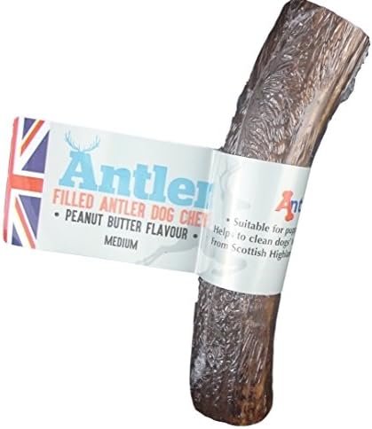 Antos Antler Filled Dog Chew Peanut Butter Flavour - Size Medium 80-140g