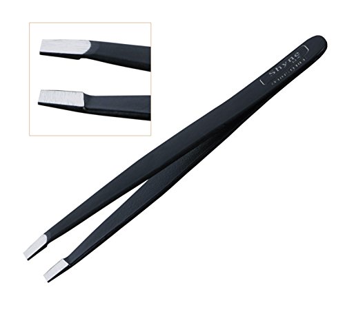Professional Eyebrow tweezer Straight plucker hair remover Tweezerette (BLACK) - Image 2