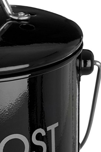 Premier Housewares Komposteimer mit Tragegriff, Schwarz - 5