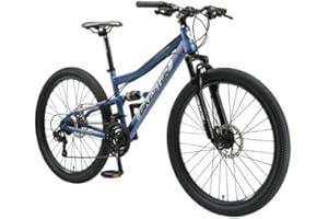 BIKESTAR MTB Mountain Bike Sospensione Completa 26, 27.5, 29", Freni a Disco| Bicicletta MTB Telaio 15, 17, 19" Cambio Shimano a 21 velocità