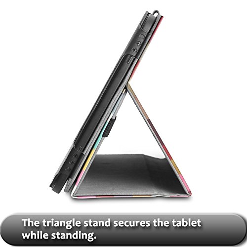 Samsung Galaxy Tab A 10.1 Hülle, Infiland Ultra Dünn Tri-Fold Smart-Muschel hochwertiges PU Leder Ultra Schlank Superleicht Ständer Smart Shell Cover Schutzhülle Etui Tasche für Galaxy Tab A 10.1 Zoll Wi-Fi/ LTE (2016) SM-T580N/SM-T585N Tablet-PC(mit Auto Schlaf / Wach Funktion)(Farbige Quadrate) - 8