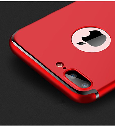 Carcasa iphone 7plus  Qissy   Todo incluido Ultra Slim Anti-Rasgu  o Resistente Huellas Dactilares Protectora Caso de Pl  stico Duro Cover Case para iphone 7 8PLUS 5 5 pulgadas  Negro Oro 