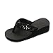Produktbild MOIKA Damen Gizeh Zehentrenner, Frauen Mode Pailletten Anti-Rutsch-Sandalen Slipper Indoor & Outdoor Flip-Flops Slipper Strand Schuhe BadeschuhEU36Schwarz