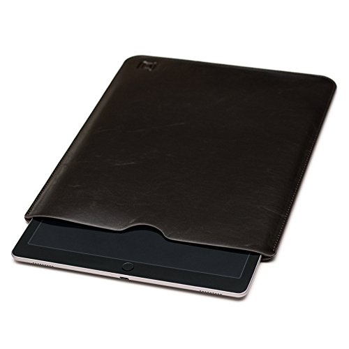 Kunst Leder iPad Pro Sleeve – Tablet-Hülle von Dockem; Schlank, Einfache und Professional Vorstand mit weicher Mikrofaser gefüttert Filz Dunkelbraun Basic-Synthetic-Leder Schutzhülle Tablet Tasche Cover für iPad Pro 12.9 - 3