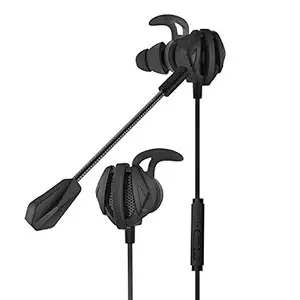 Eachbid Gaming Wired Earphone 3.5mm Headset with Mic Headphones for PS4 PUBG 3.5mm Phone 3D Earbuds for Tablets Notebook Computer Black