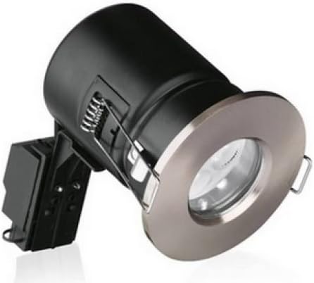 4 - Aurora Enlite Fire Rated IP65 Satin Nickel COB Cool White LED GU10 Ceiling Downlight - Cutout 75mm - Recess Depth 115mm …