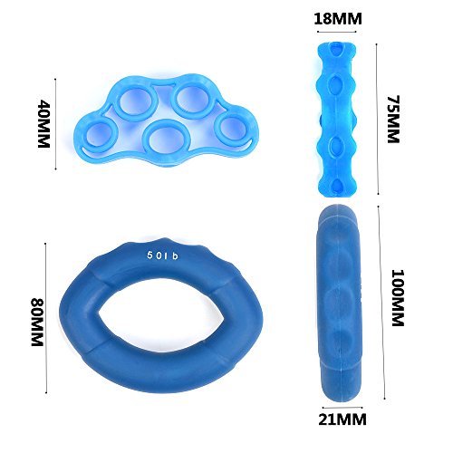 ATPWONZ Handtrainer Ring Silikon, Hand Grip Trainer Strengthener, 3er-Fingertrainer Set, Fingertrainer Klettern, Unterarmtrainer - 3