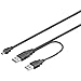Produktbild Wentronic USB Kabel (2x A-Stecker auf 5-polig mini B-Stecker) 0,6m
