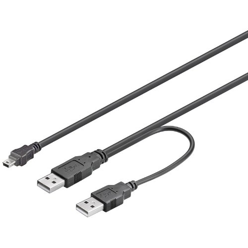 Wentronic USB Kabel (2x A-Stecker auf 5-polig mini B-Stecker) 0,6m
