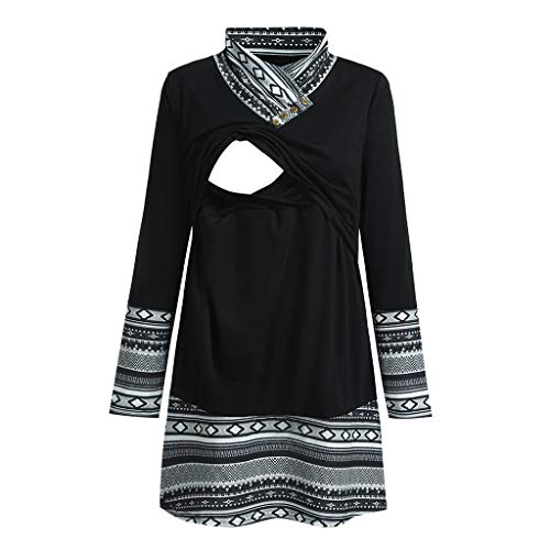 Preisvergleich Produktbild Innerternet Mutterschafts Langarm T-Shirt Umstandsmode Bluse Stillen Baby Tuniken Frühling Herbst Umstandshirt Unterhemd Tops Schwangerschaft Basic Stillzeit Bauchfrei Oberteile